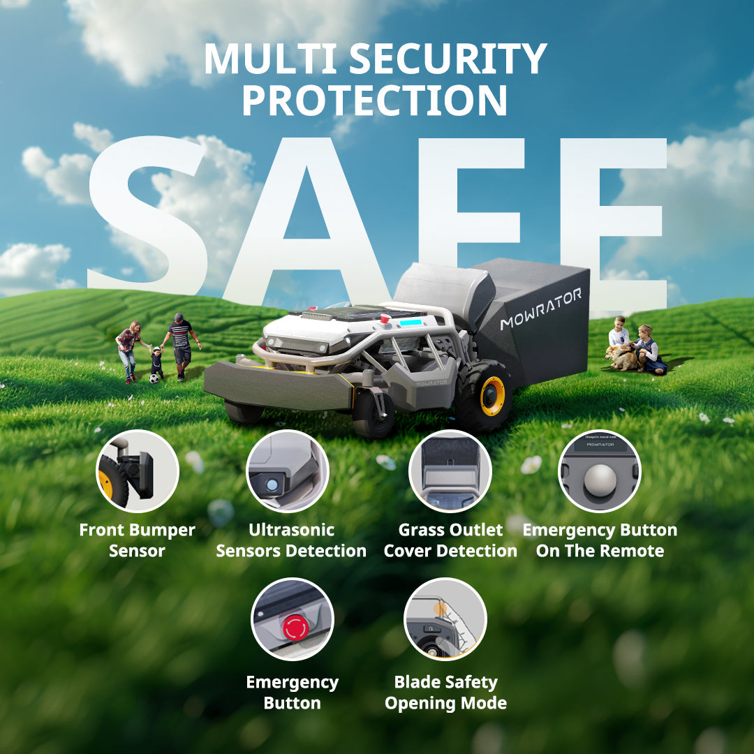 mowrator s1 tondeuse télécommandée 4wd 18ah pour pentes à 75% avec aspirateur-broyeur de feuilles
