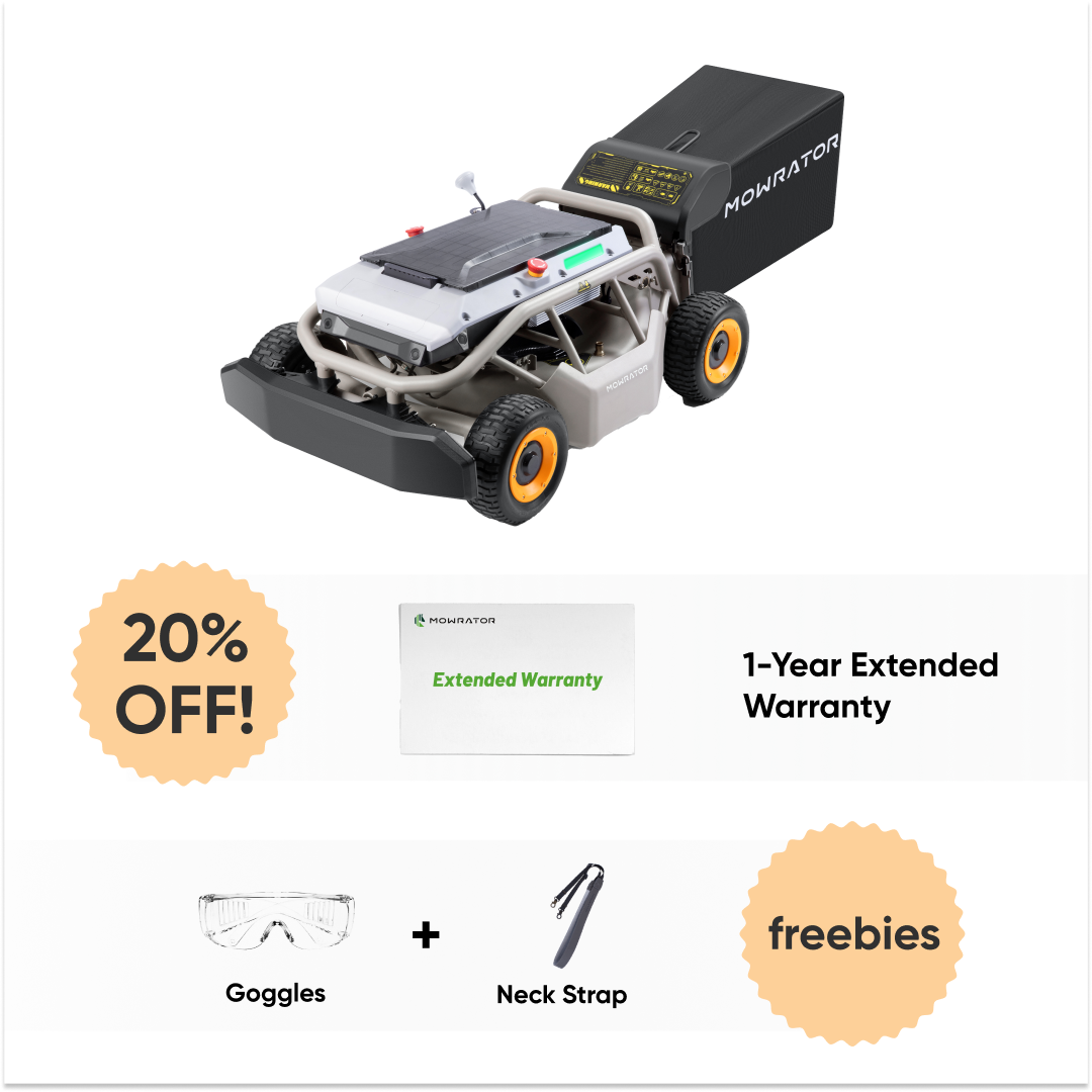 extended warranty bundle: mowrator s1 4wd 18ah lawn mower+1-year extended warranty