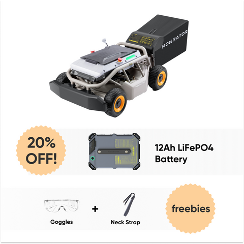 Extended Power Bundle: Mowrator S1 4WD 18Ah Lawn Mower+Extra 12Ah Battery