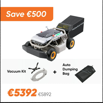 Mow-Vac Bundle: Mowrator S1 4WD 18Ah Lawn Mower+Auto Dumping Bag+Vacuum Kit