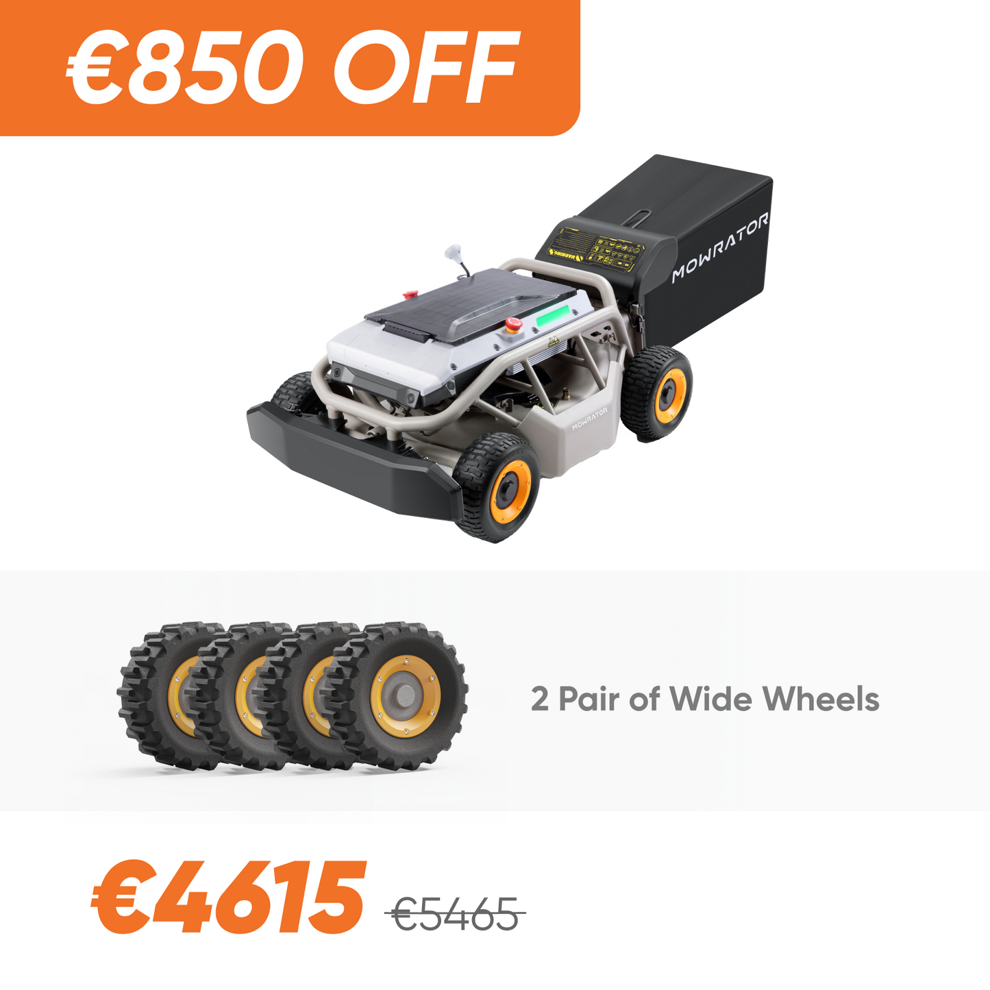 steep slope bundle: mowrator s1 4wd 18ah lawn mower+2 pair of wide wheels