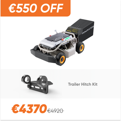 Pack Mow-Vac : tondeuse à gazon Mowrator S1 4WD 18 Ah, sac à benne basculante automatique et kit d'aspirateur