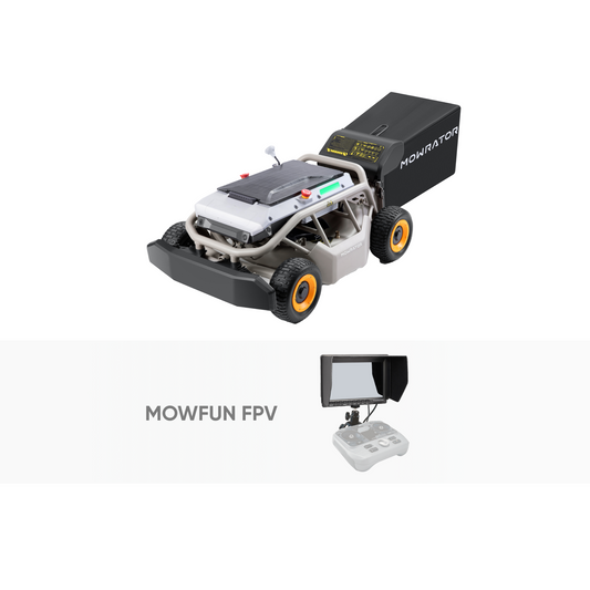 Pack IndoorMow : tondeuse pour pente 75 % Mowrator S1 4WD 18 Ah + MOWFUN FPV 