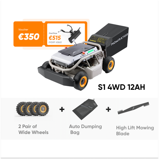 Pack toutes saisons : ensemble 5 en 1 avec tondeuse à gazon Mowrator S1 4WD
