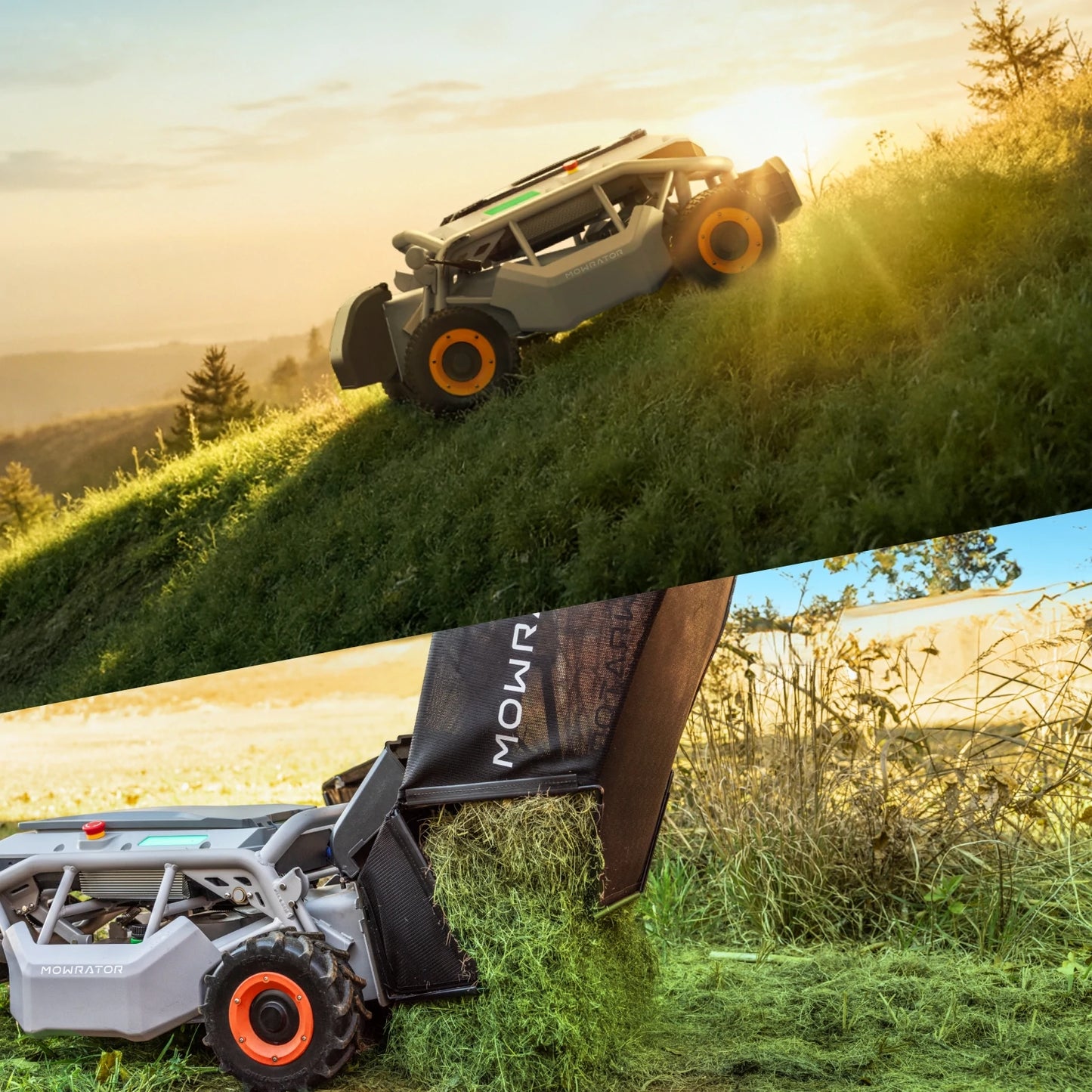 pack de tonte sans tracas : tondeuse à gazon mowrator s1 4wd 18 ah + sac à benne basculante automatique