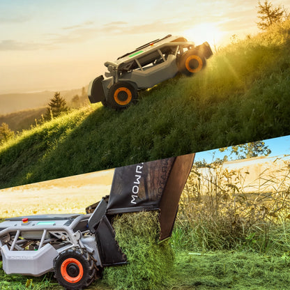 Pack de tonte sans tracas : tondeuse à gazon Mowrator S1 4WD 18 Ah + sac à benne basculante automatique