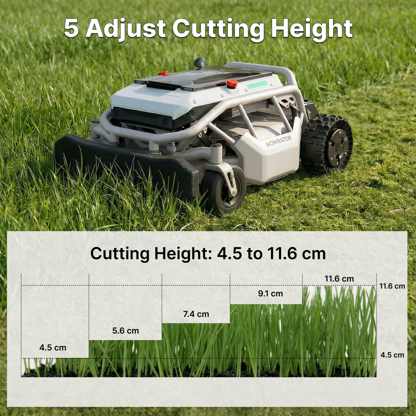 mowrator s1 leaf & lawn 2wd 45% slope remote control lawn mower with leaf shredding vacuum