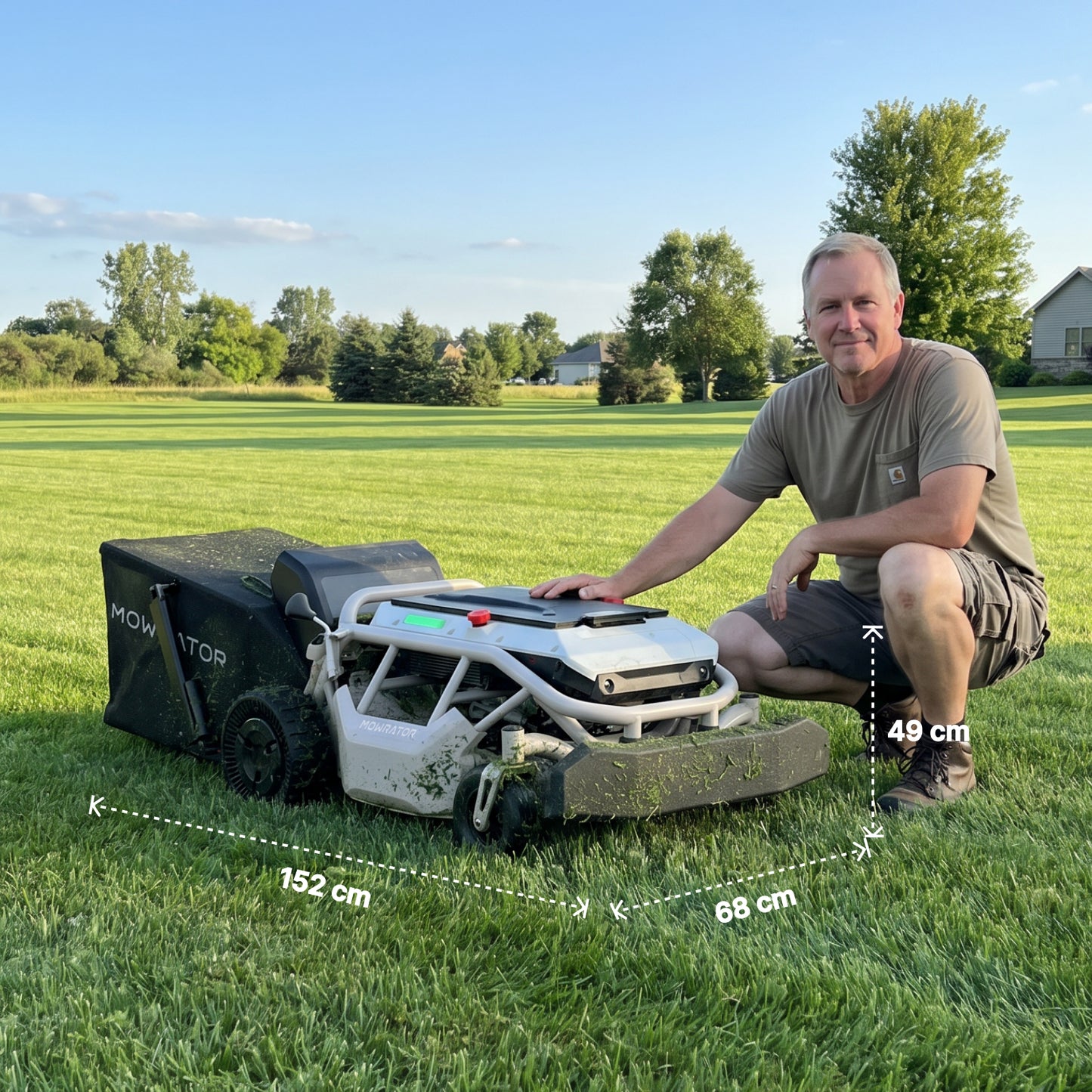 mowrator s1 leaf & lawn 2wd 45% slope remote control lawn mower with leaf shredding vacuum