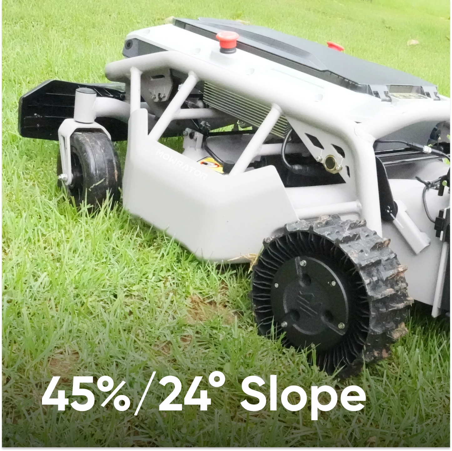 basispaket für sanfte hänge (45 %): rasenmäher mowrator s1 2wd 12ah + ein paar verformbare reifen + ein paar metall-radkappen