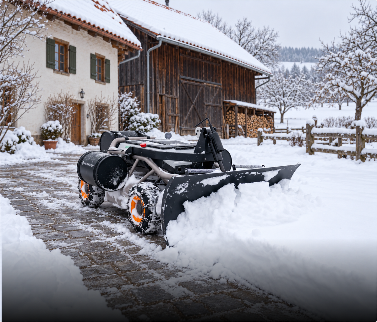 For heavy snowfall, fill the included ballast bag to approximately 60 kg to add blade downforce and push through up to 35 cm of fresh, fluffy snow.