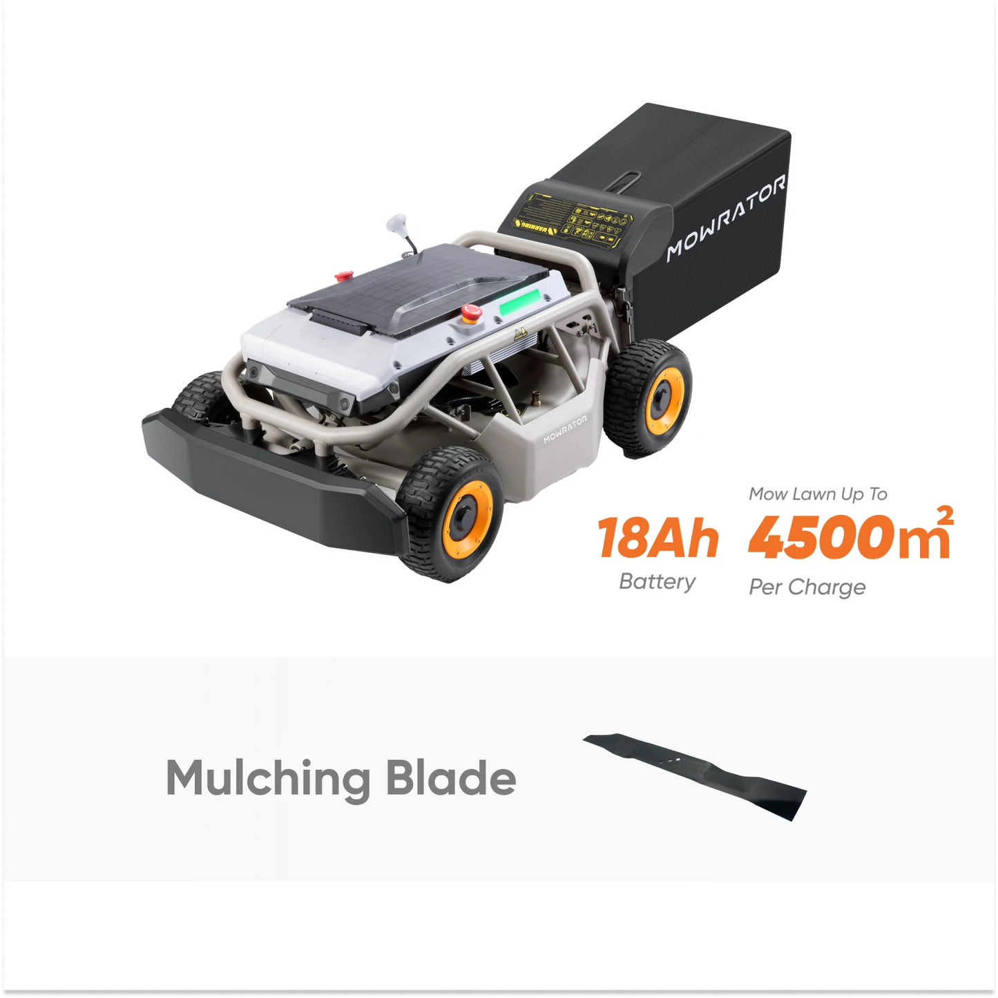 pack mow-vac : tondeuse à gazon mowrator s1 4wd 18 ah + lames de paillage