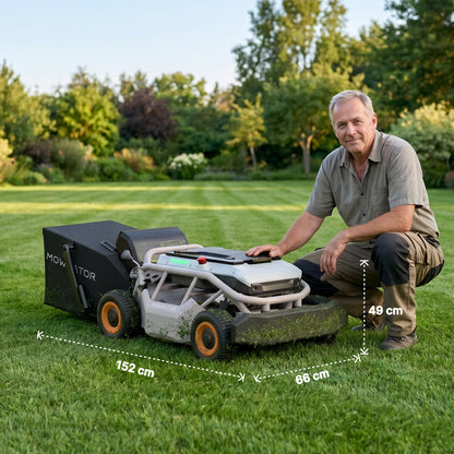 Mowrator S1 Tondeuse Télécommandée 4WD 18Ah Pour Pentes À 75% Avec Aspirateur-Broyeur De Feuilles