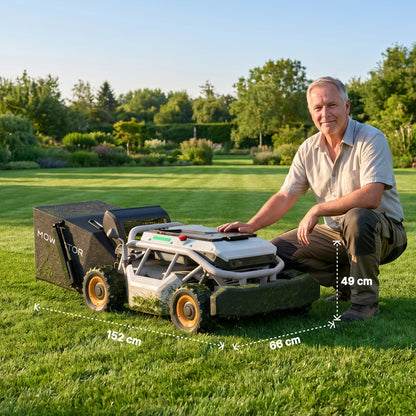 Mowrator S1 Laub- & Rasen-4WD 85 % Steigung mit Laubsaug- und Häckselfunktion (mit Breitreifen)