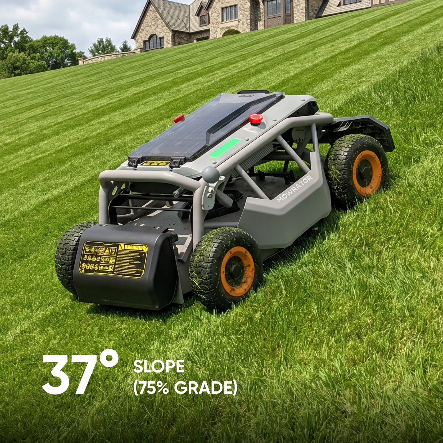 mowrator s1 tondeuse télécommandée 4wd 18ah pour pentes à 75% avec aspirateur-broyeur de feuilles