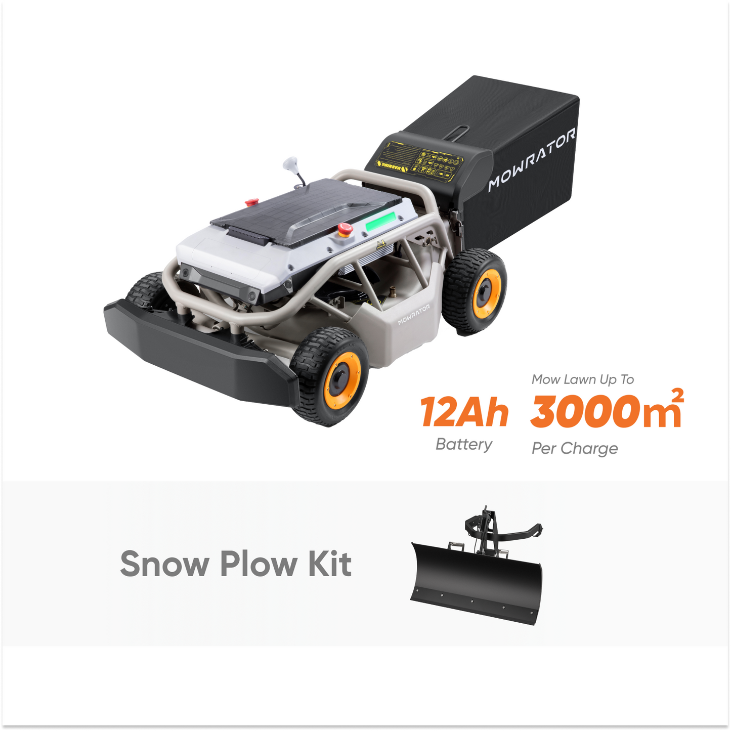 mowrator s1 4wd12ah winter prep bundle | snow shoveling & slope mowing