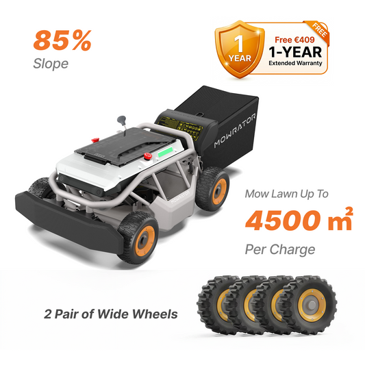 Mowrator S1 Leaf & Lawn 4WD 18Ah Steep Slope with Leaf Shredding Vacuum Bundle | 85% (40°) Climbing Ability