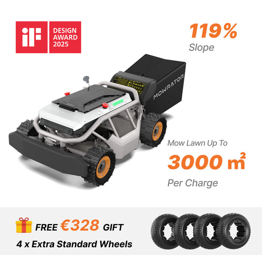 Mowrator S1 4WD Leaf & Lawn Extreme Slope Bundle – 119% (50°) + 4 Free Standard Tires