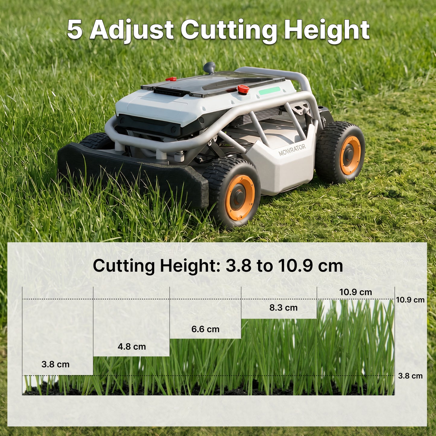 mowrator s1 tondeuse télécommandée 4wd 18ah pour pentes à 75% avec aspirateur-broyeur de feuilles