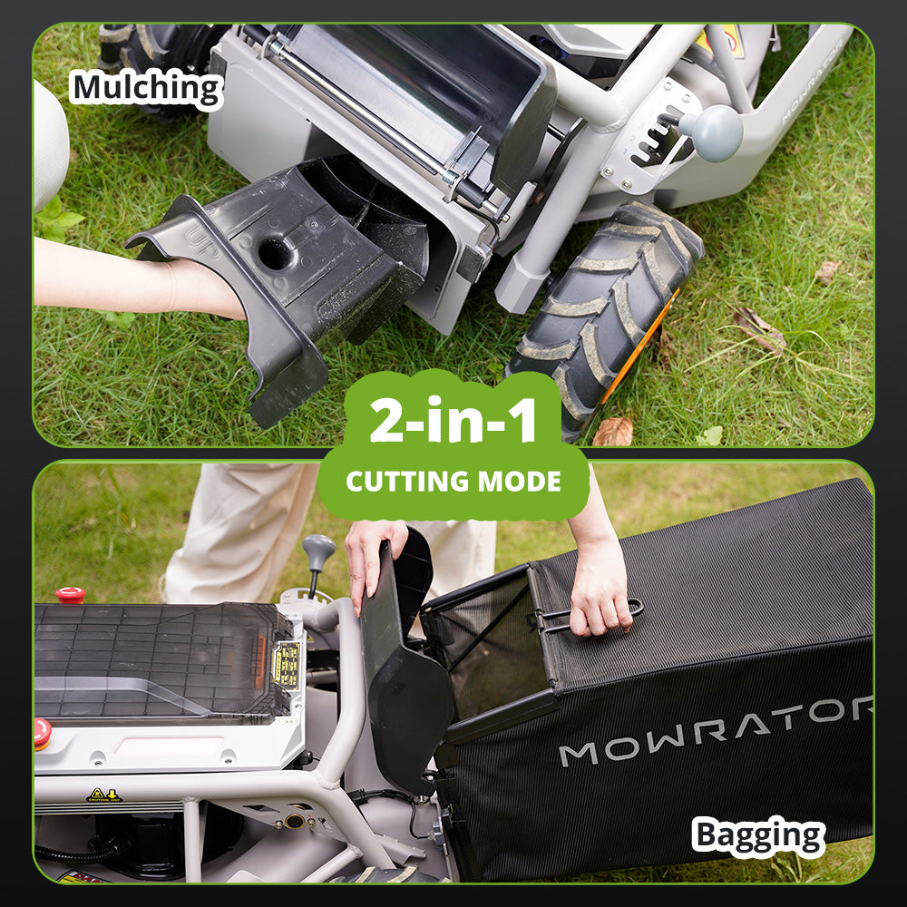 multi-function bundle: mowrator s1 4wd 18ah lawn mower+auto dumping bag+vacuum kit