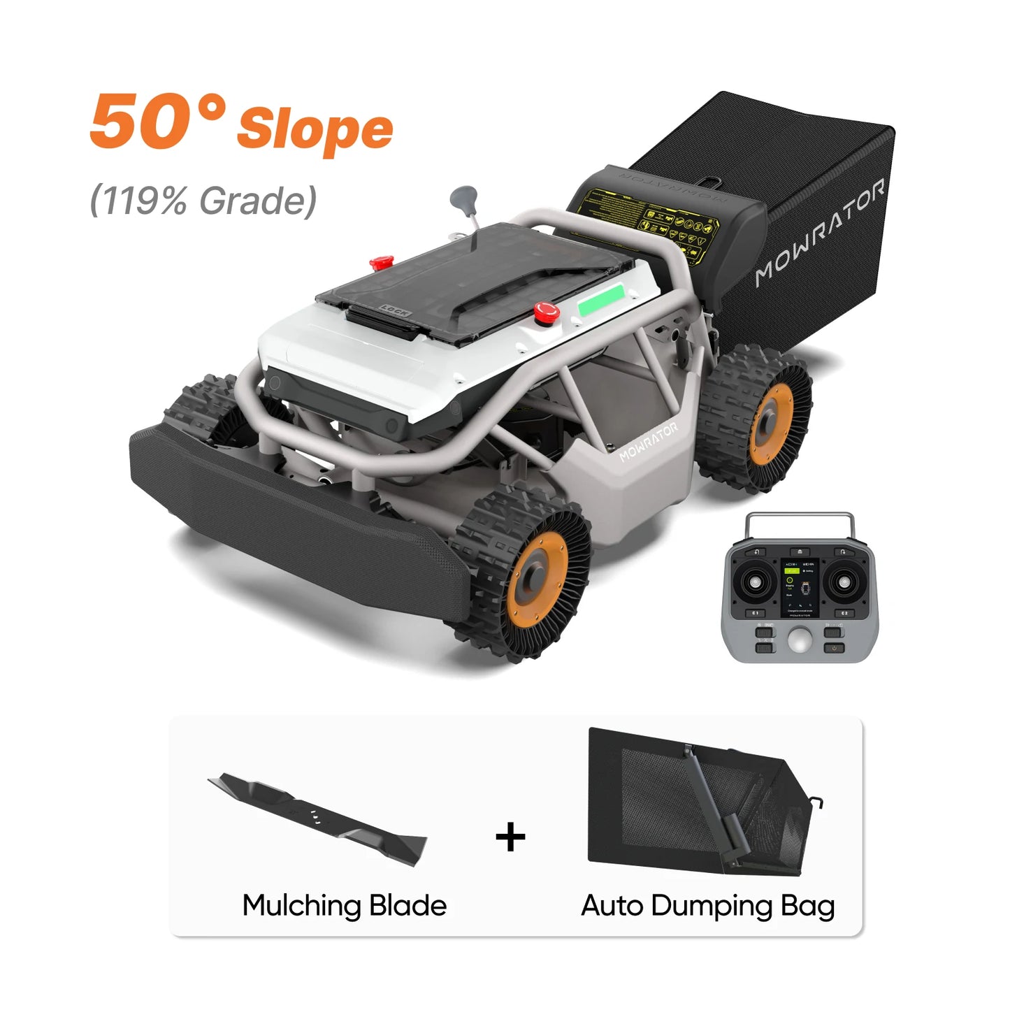 mowrator s1 12ah auto-dumping lawn care bundle