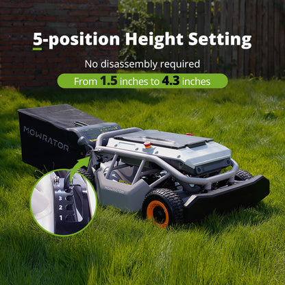 Steep Slope Climbing Bundle: Mowrator S1 4WD 18Ah Lawn Mower+2 Pair of Wide Wheels