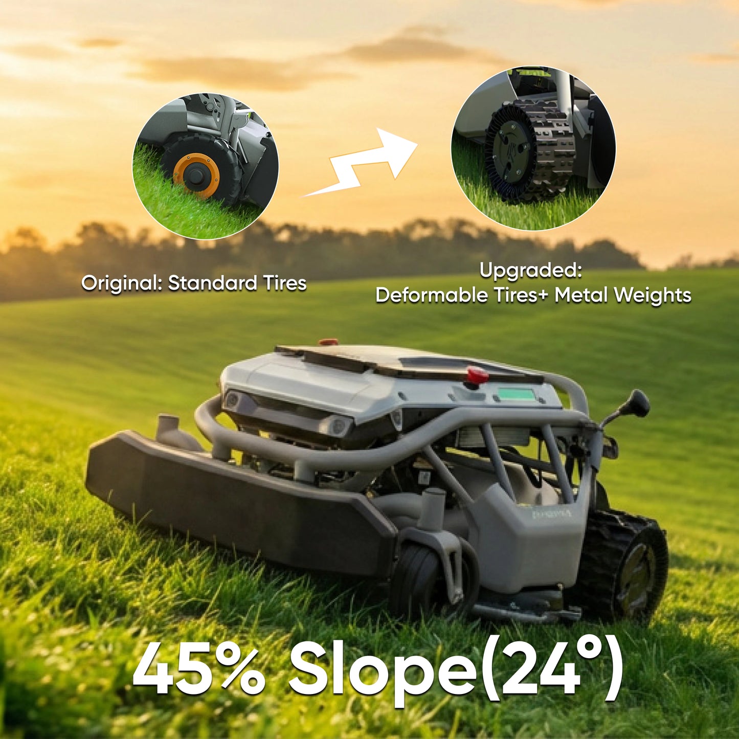 mowrator s1 2wd 12ah, pack pour pente douce | capacité d'ascension de 45 % (24°)
