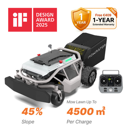 Mowrator S1 Tondeuse Télécommandée 2WD Pentes À 45% Avec Aspirateur-Broyeur De Feuilles