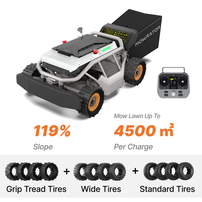 Mowrator S1 4WD 12Ah All-Terrain Bundle | Up to 119% (50°) Extreme Slope
