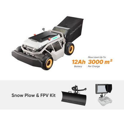 Mowrator S1 4WD 12Ah Indoor Mow & Snow Bundle | Snow Plow + MOWFUN FPV Kit