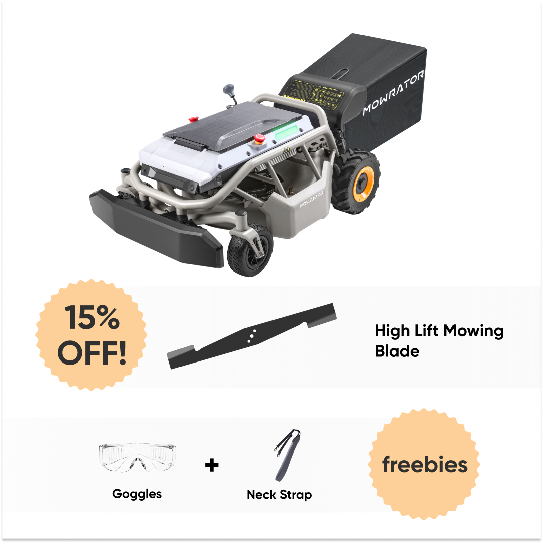 wet grass handling bundle: mowrator s1 2wd 18ah lawn mower+high lift mowing blades