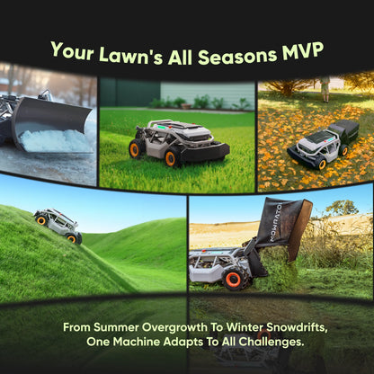 All-Season Bundle: 5-in-1 Package with Mowrator S1 4WD 12Ah RC Lawn Mower